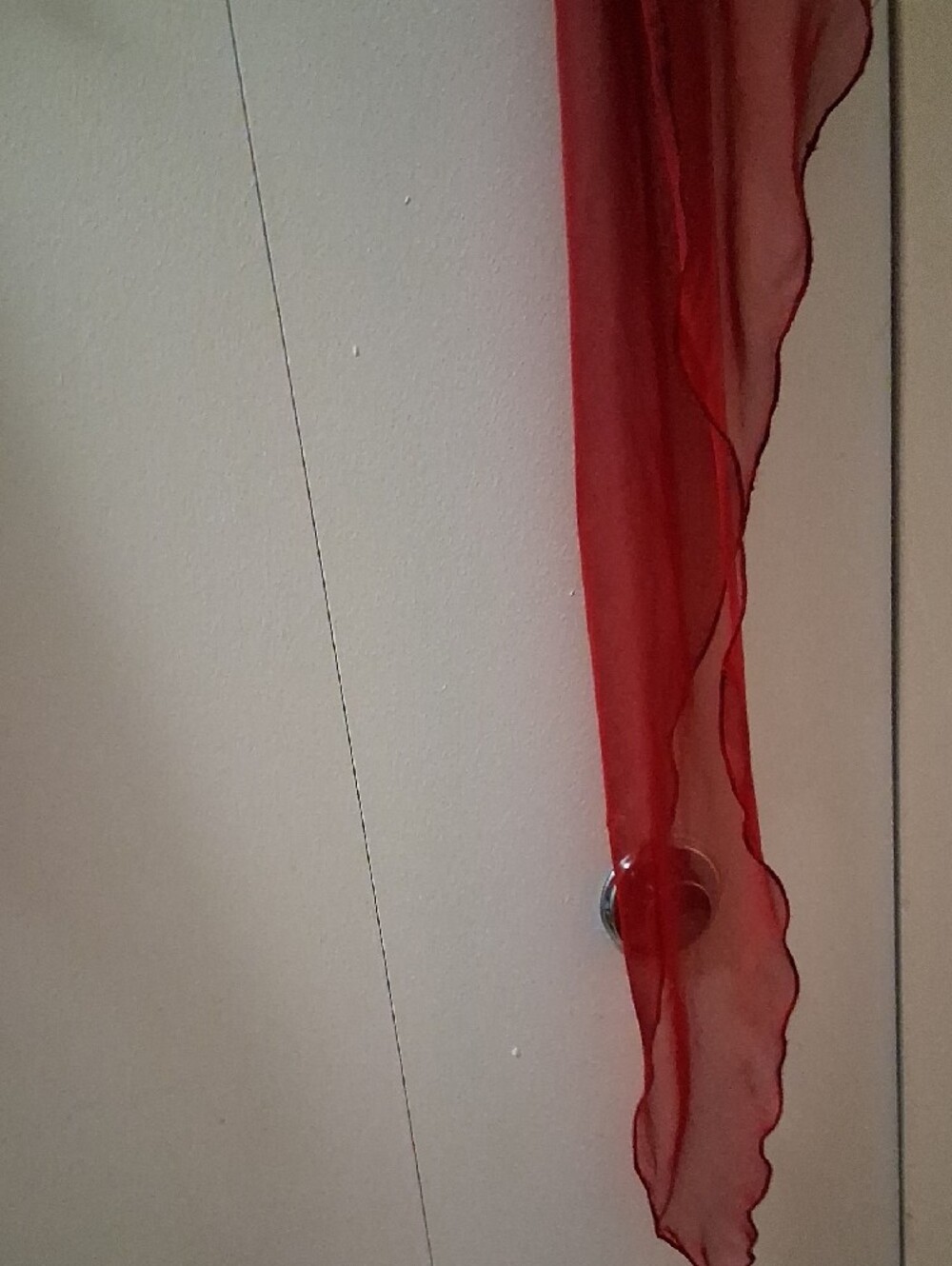 Red Sheer Chiffon Shawl - Lightweight Women’s Wrap - Picture 3 of 5